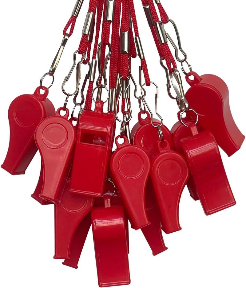 DYBADYSA 20 Pcs Plastic Loud Whistles with Lanyard for Referee Coaches Basketball Football Sports Training Game Event Lifeguard Survival Emergency Fun School Kids Tool Set Suppliers - Image 1